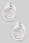 Double Ring Twist Earrings// Gold - Silver