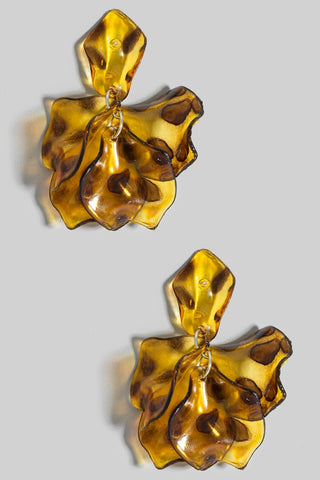 Tortoise Petals Dangle Earrings