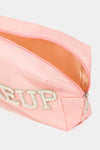 Makeup Pearl Cosmetic Bag in Pink