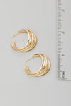 Layered Metallic Hoop Gold Earrings