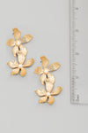 Metallic Flower Drop Earrings