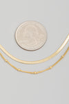 Double Layered Herringbone Chain Link Necklace