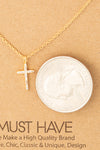 CZ Cross Pendant Necklace- Gold