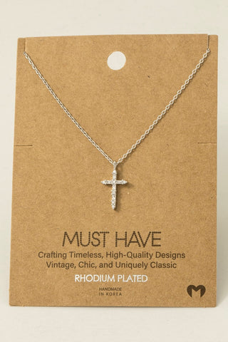 Cross Pendant Necklace in Silver