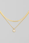 Double Chain Rhinestone Charm Necklace