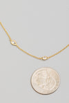 Tear Drop Stud Station Chain Necklace in Gold