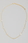 Tear Drop Stud Station Chain Necklace in Gold