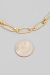 Oval Twist Chain Link Necklace in Gold