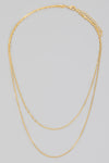 Double Dainty Chain Layered Necklace