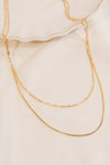 Double Dainty Chain Layered Necklace