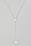 Stud Lariat Y Chain Necklace in Silver