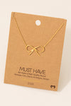 Gold Dipped Bow Tie Pendant Necklace Gold