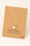 Gold Dipped Mother Of Pearl Clover Pendant Necklace Gold