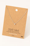 Gold Dipped Mini Cz Pendant Necklace Silver