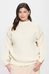 Mock Colorblock Sweater in Ivory +