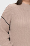 Mock Colorblock Sweater in Mocha +