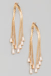 Chain Rhinestone Fringe Earrings