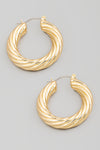Twisted Metallic Latch Hoop Earrings