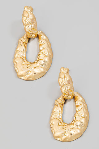 Warped Oval Door Knocker Earrings