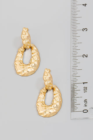 Warped Oval Door Knocker Earrings