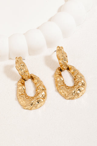 Warped Oval Door Knocker Earrings