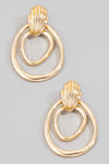 Layered Warped Hoop Door Knocker Earrings