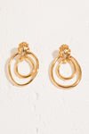 Layered Warped Hoop Door Knocker Earrings