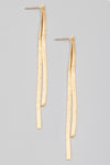 Double Herringbone Chain Earrings // Gold - Silver