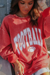 Football Corded Sweatshirt in Red // Charlie Southern