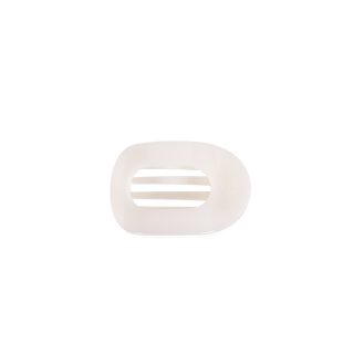Flat Circle Tiny Hair Clip in Coconut White