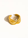 Nia Cross Spiral Ring - 18K Gold Plated