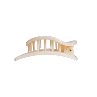 Flat Circle Medium Hair Clip in Almond Beige