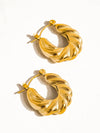 Kimberly 18K Gold Plated Braided Hoop Earring