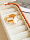 Jade Non-Tarnished Classic Shell Stone Ring