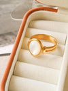 Jade Non-Tarnished Classic Shell Stone Ring