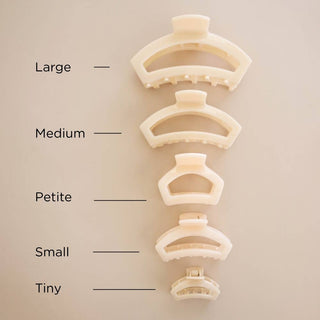 Open Petite Claw Clip in Almond Beige
