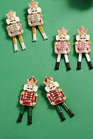 Red Crown Nutcracker Earrings