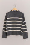 Bella Stripe Sweater in Charcoal