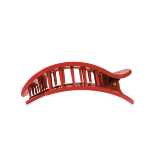 Flat Round Medium Hair Clip in Red