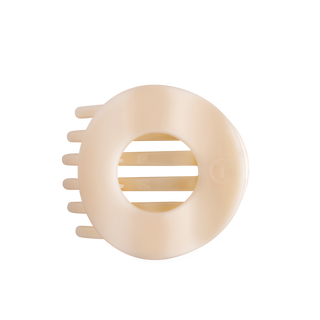 Flat Circle Large Hair Clip in Almond Beige