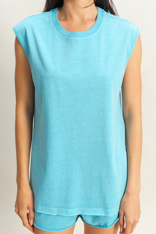 Calm My Mind Top in Blue