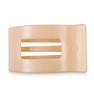 Flat Rectangle Large Hair Clip in Almond Beige