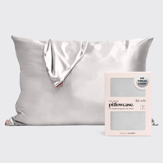 Satin Pillowcase in Silver // Kitsch