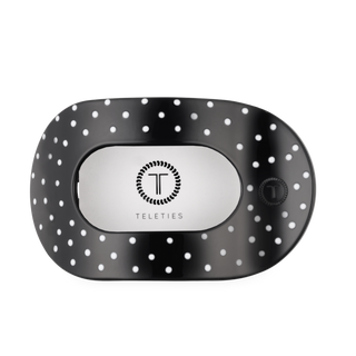 Flat Round Large Hair Clip in Black Polka Dot