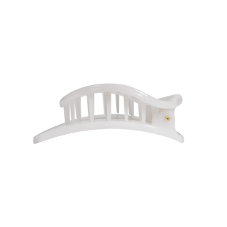 Flat Circle Medium Hair Clip in Coconut White