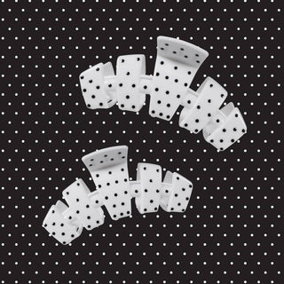 Classic Medium Hair Clip in White Polka Dot Party