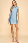 Time Flies Back Denim Dress