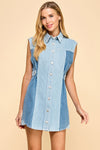 Time Flies Back Denim Dress