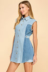 Time Flies Back Denim Dress