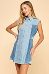 Time Flies Back Denim Dress